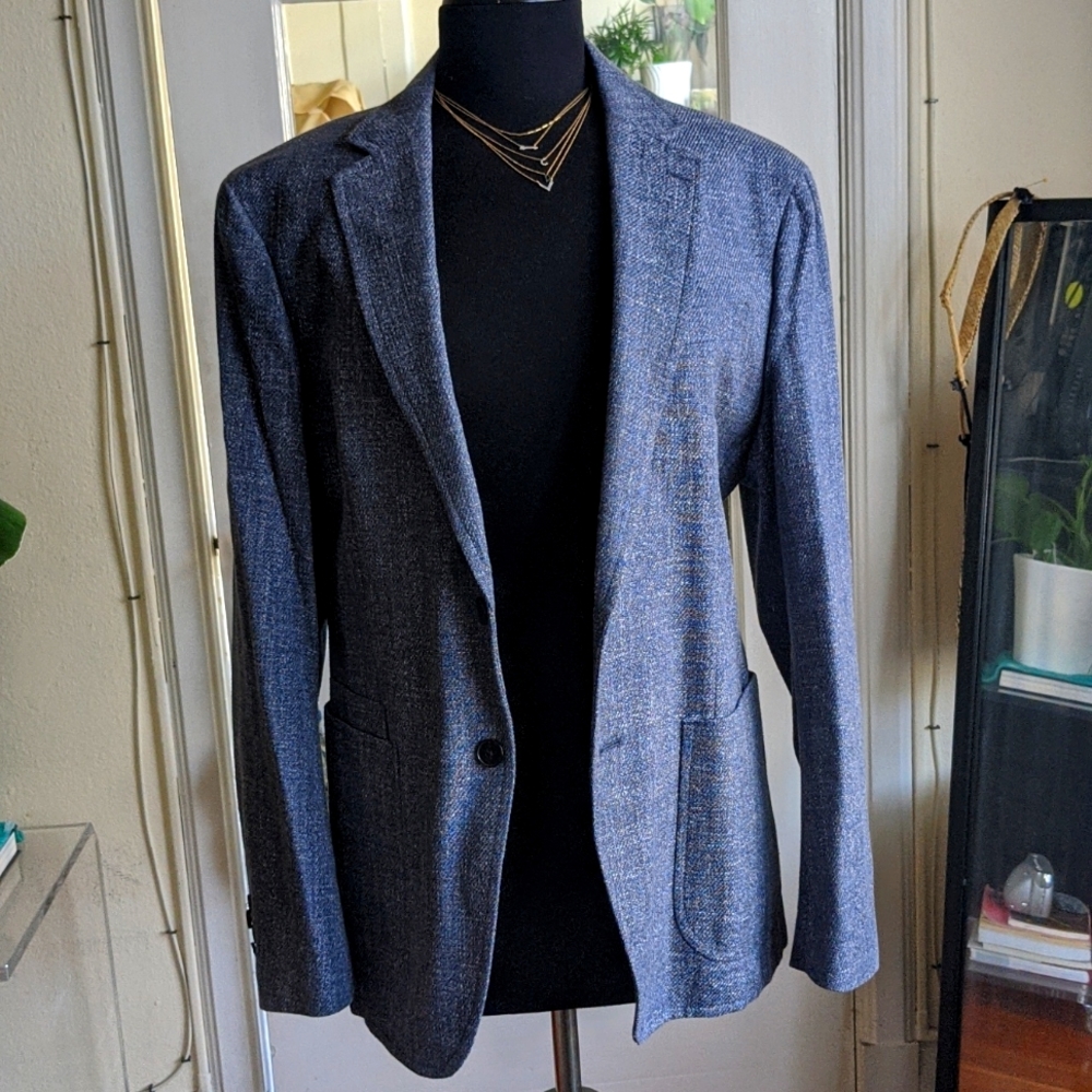 Textured Linen Italian Wool Blazer Banana Republic